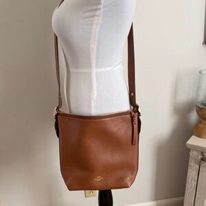 Coach Val Cognac Pebbled Leather Crossbody Bag